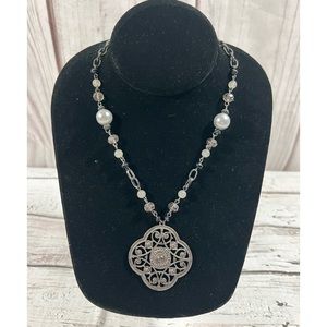 Black Medallion 19” Choker Necklace